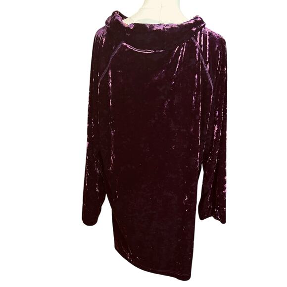 Cabernet Velvet Cowl Neck Top Tunic Burgundy SZ Large Boho Chic Cottage Holiday - Picture 6 of 10